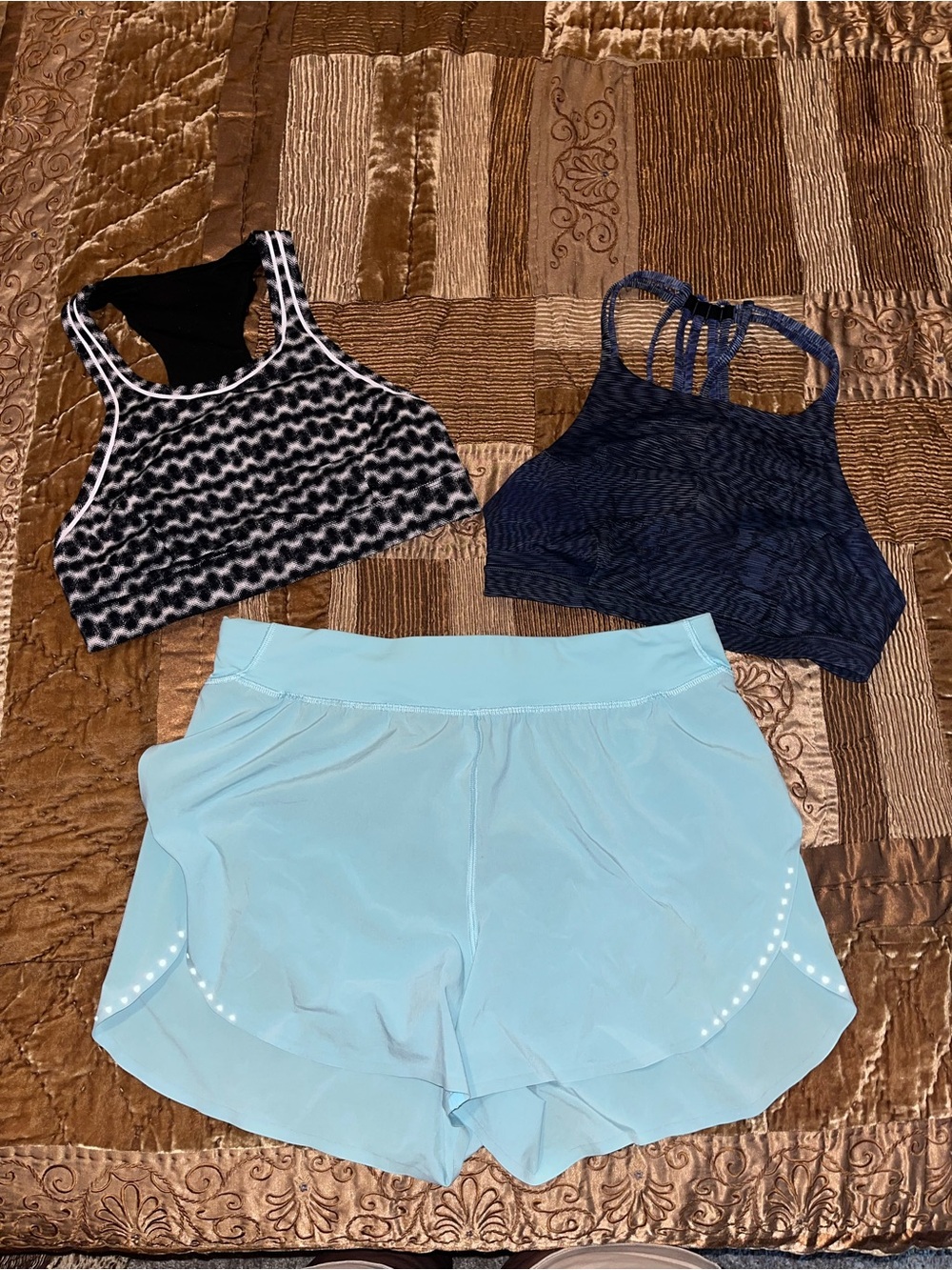 lululemon athletica Light Blue Women's Athletic Shorts & Two Sports Bras Bundle